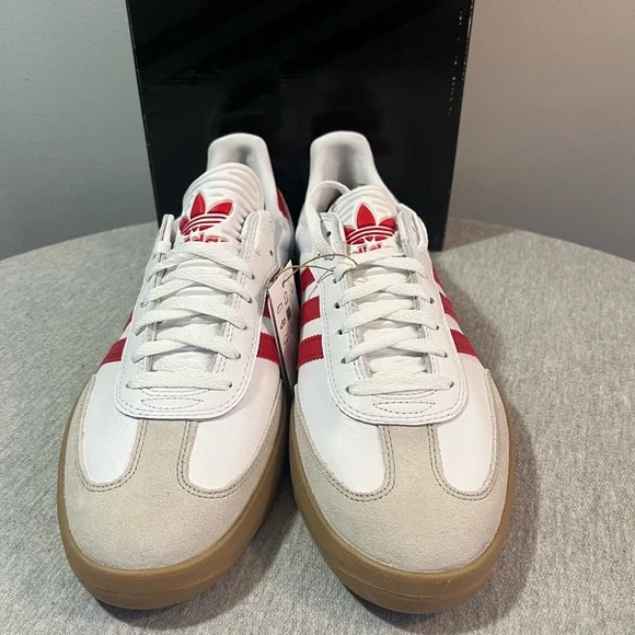 Adidas Puig Samba Sneakers White Red Scarlet Gum JQ5865 Men's Shoe Size 11.5 - Picture 3 of 11